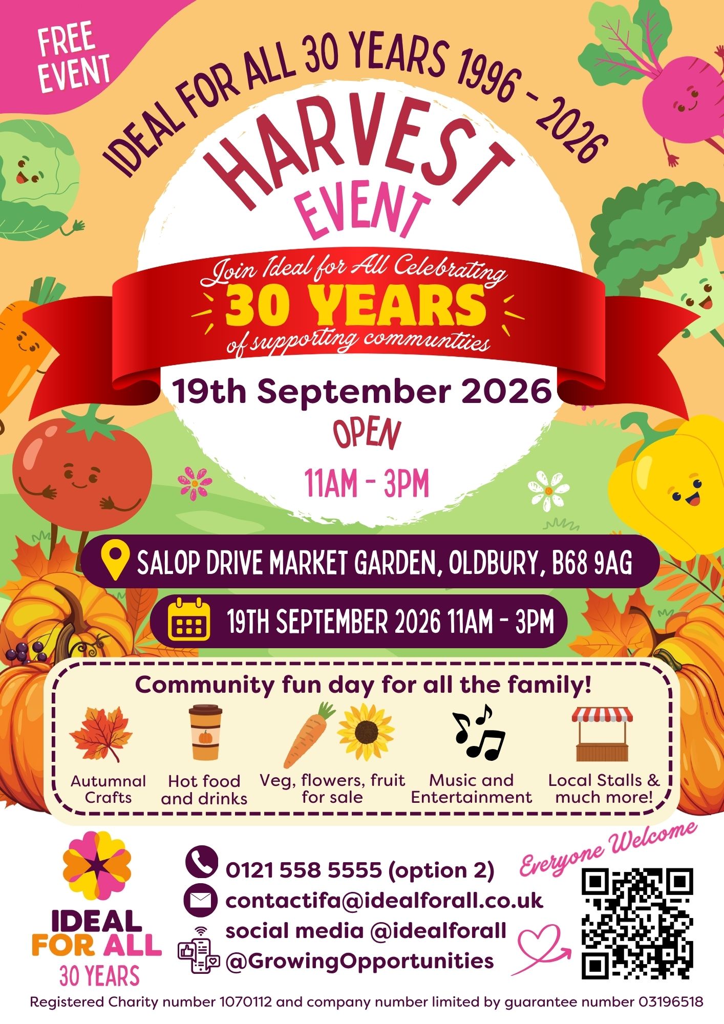 Ideal for All 30th Anniversary  - Salop Drive Market Garden Harvest Open Day